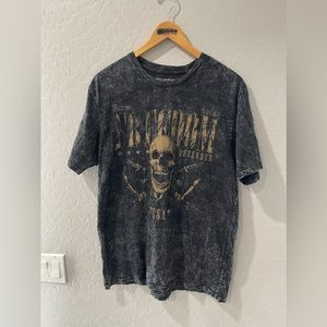 Affliction Freedom Defender Skull Stonewash‎ Shirt Size Large